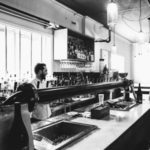 black and white image of bar in preston